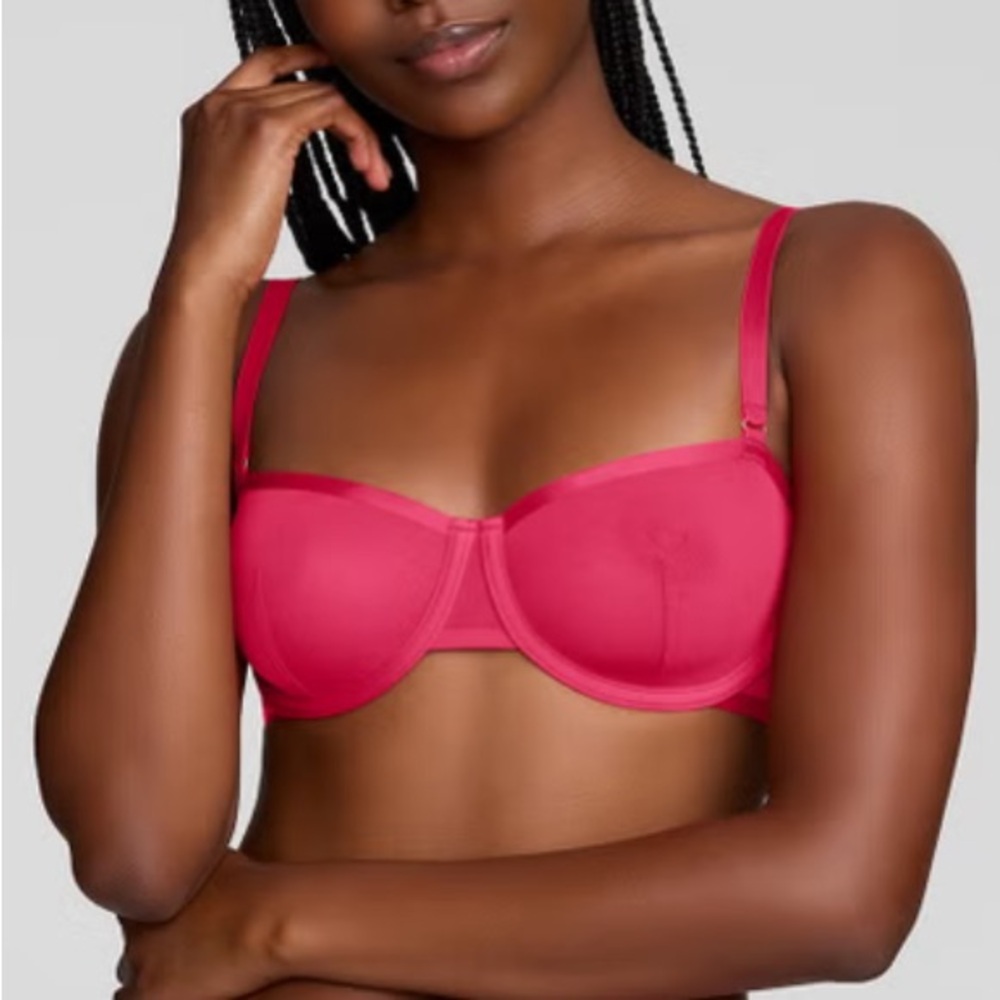 CUUP The Balconette Mesh Bra Azalea Pink Size 32A NWT